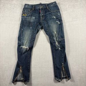8 Seconds Mens Slim Fit Dark Wash Indigo Denim Jeans Size 28